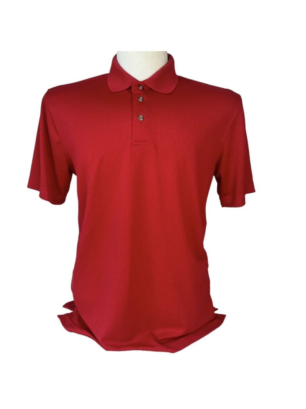 Pebble Beach Performance Mens Golf Polo Shirt Red Short Sleeves Size Medium